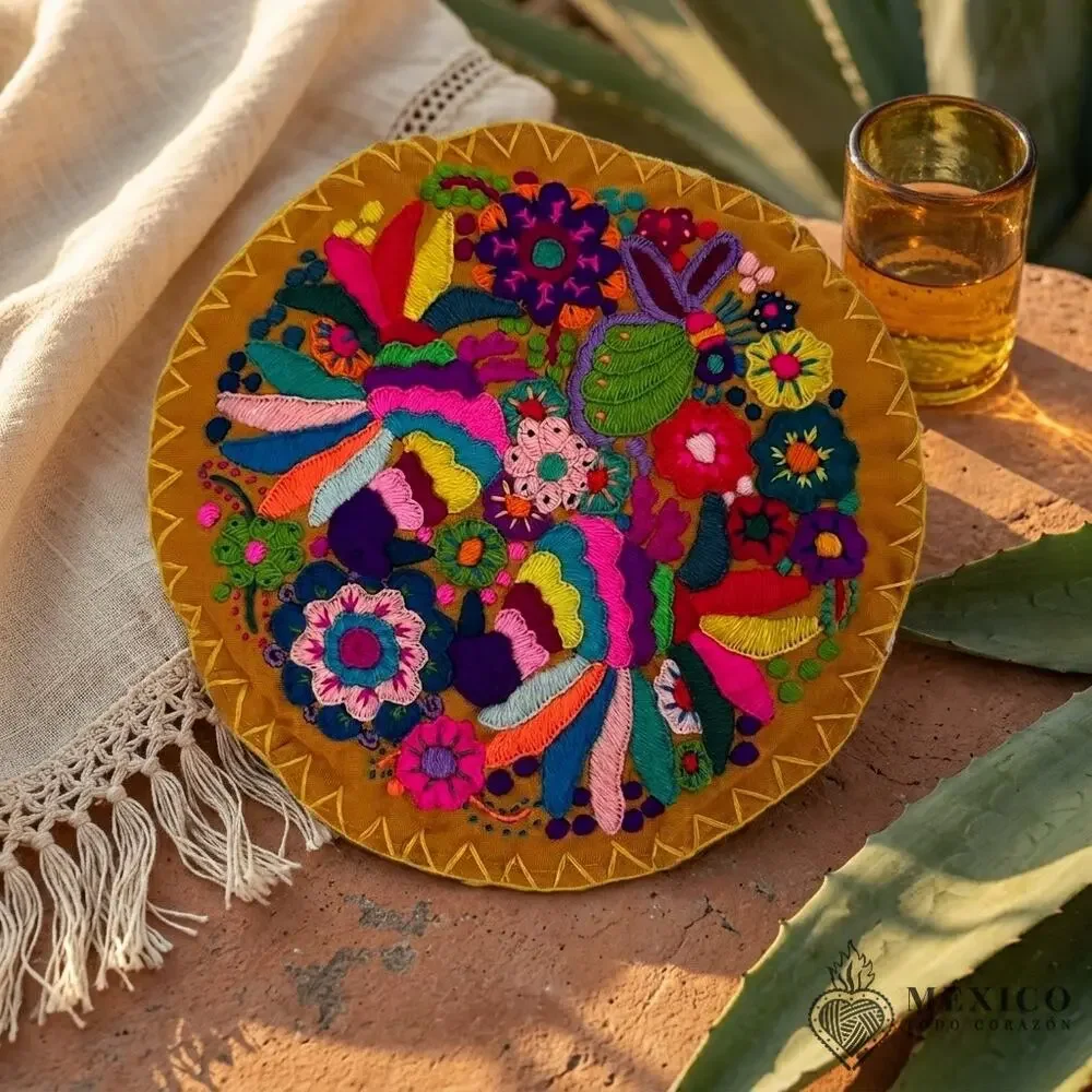 Mexican embroidered Tortillero tortilla warmer  10 in